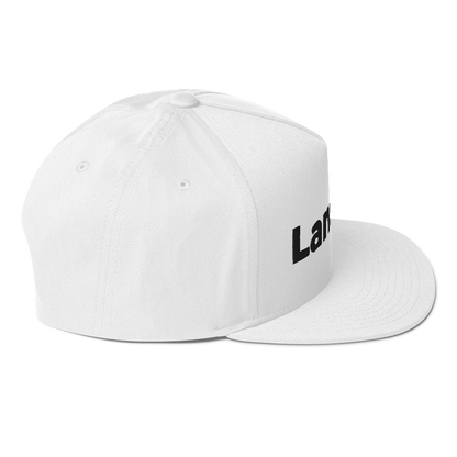 'Lansing' Flat Bill Snapback | White/Black Embroidery