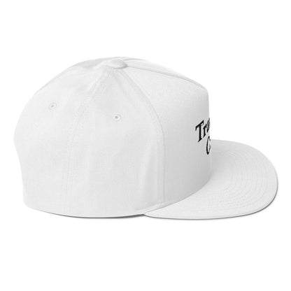 'Traverse City' Flat Bill Snapback | White/Black Embroidery