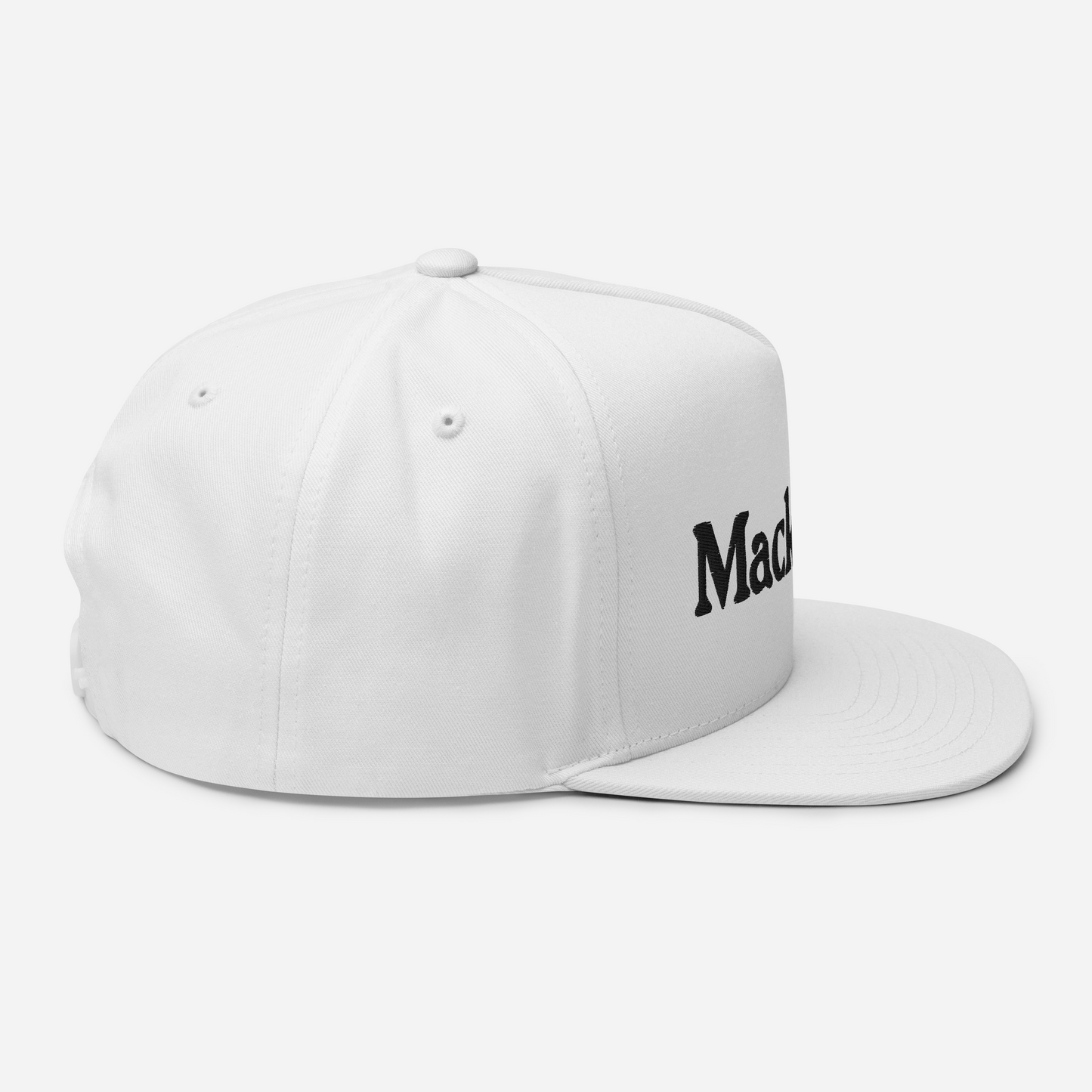 'Mackinac' Flat Bill Cap | White/Black Embroidery