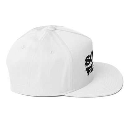 'Southfield' Flat Bill Snapback | White/Black Embroidery