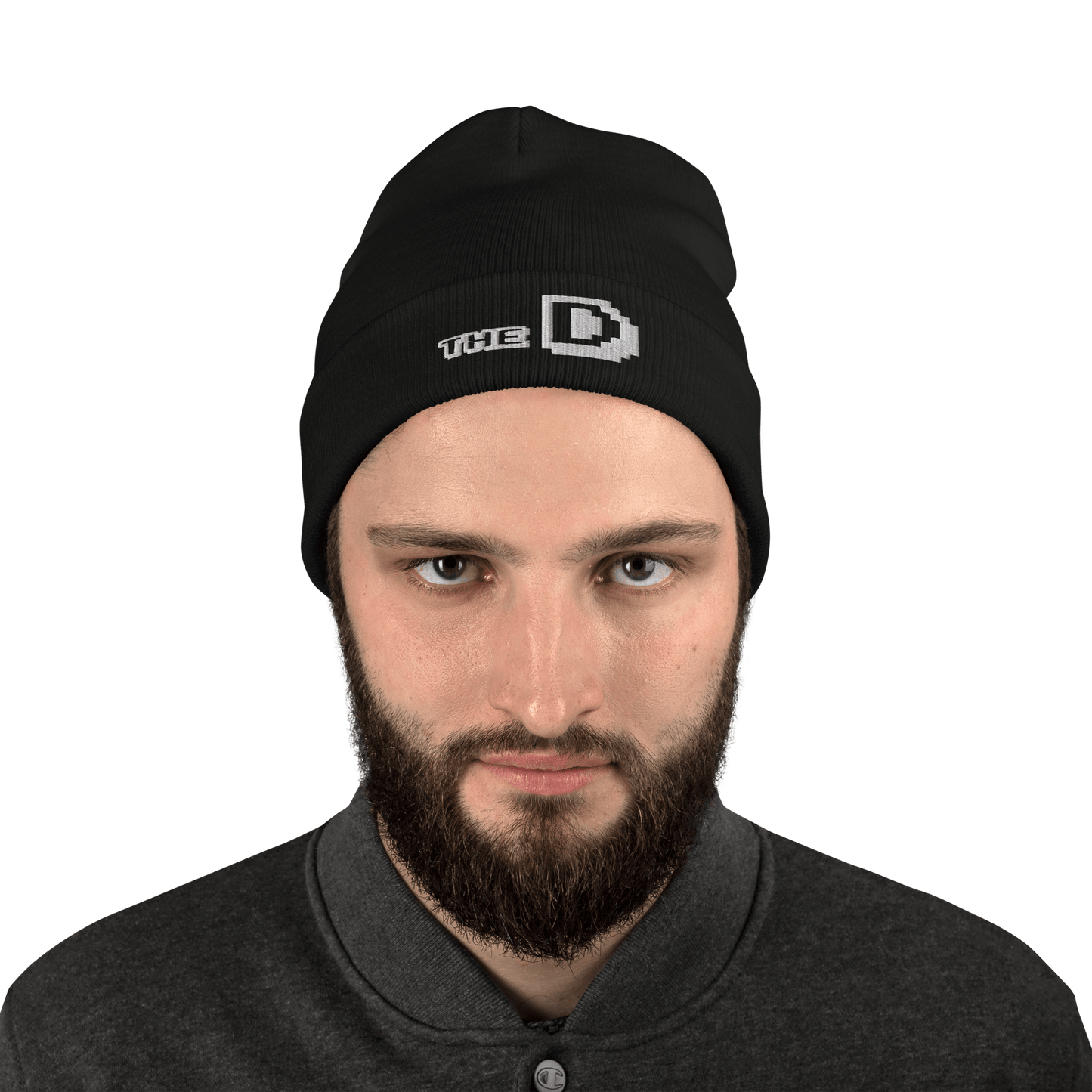 Detroit 'The D' Winter Beanie (Arcade Font) | White Embroidery - Circumspice Michigan