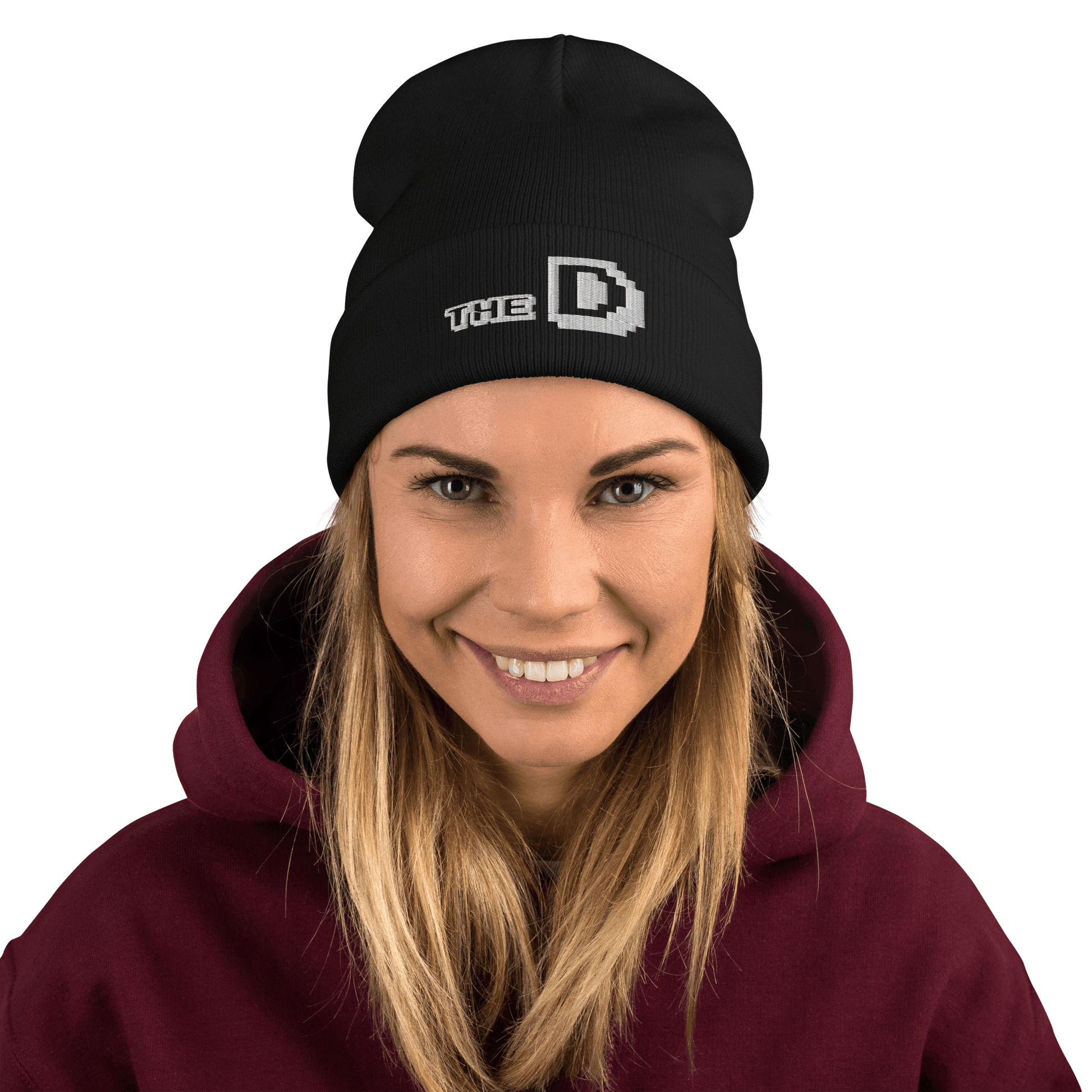 Detroit 'The D' Winter Beanie (Arcade Font) | White Embroidery - Circumspice Michigan