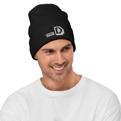 Detroit 'The D' Winter Beanie (Arcade Font) | White Embroidery - Circumspice Michigan