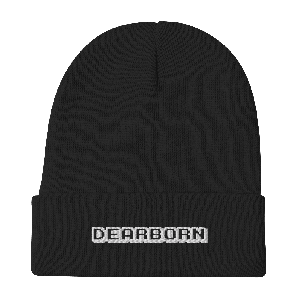 'Dearborn' Winter Beanie (Arcade Font) - Circumspice Michigan