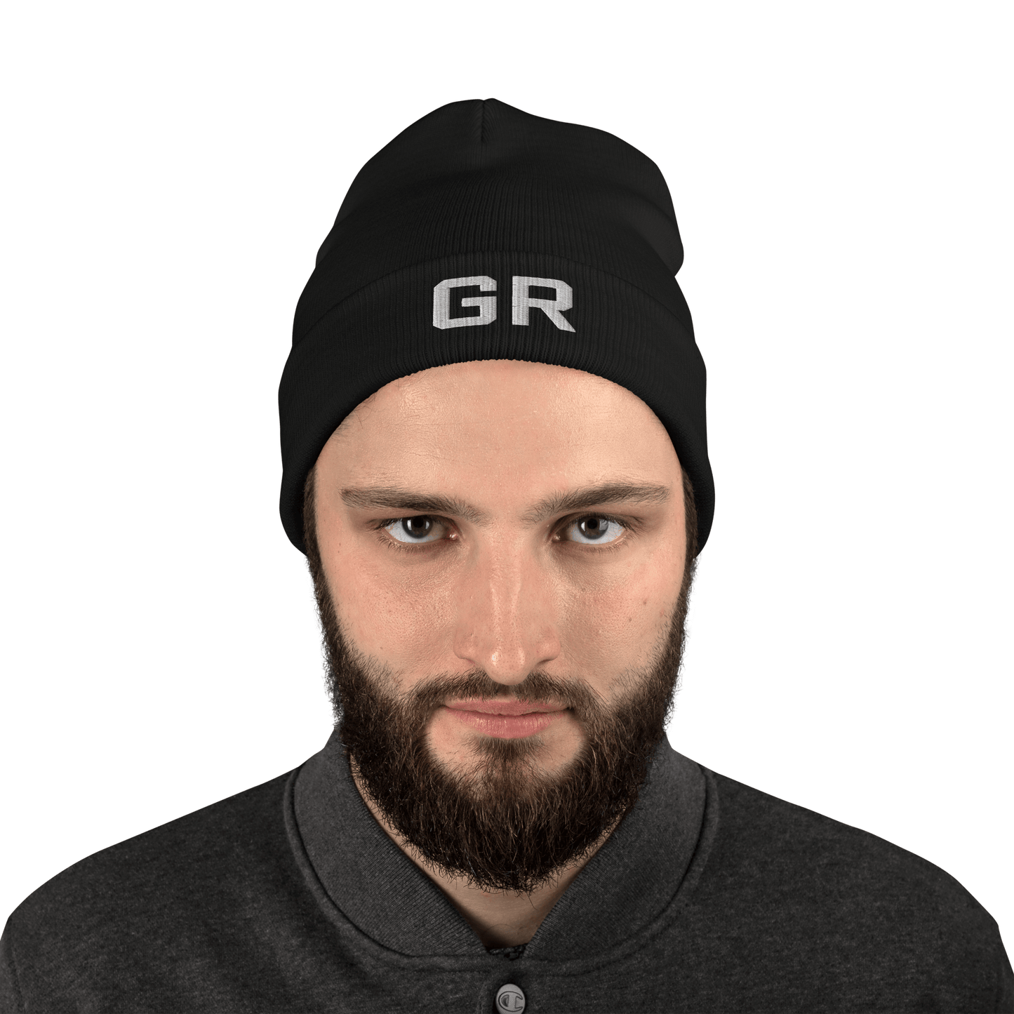 Grand Rapids 'GR' Winter Beanie (Athletic Font) | White Embroidery - Circumspice Michigan