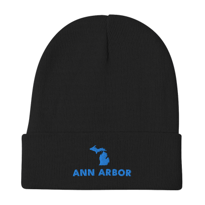 'Ann Arbor' Winter Beanie (w/ Michigan Outline) - Circumspice Michigan