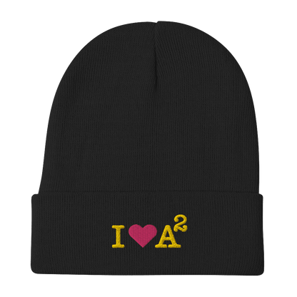 Ann Arbor 'I ❤️ A²' Winter Beanie | Gold Embroidery - Circumspice Michigan