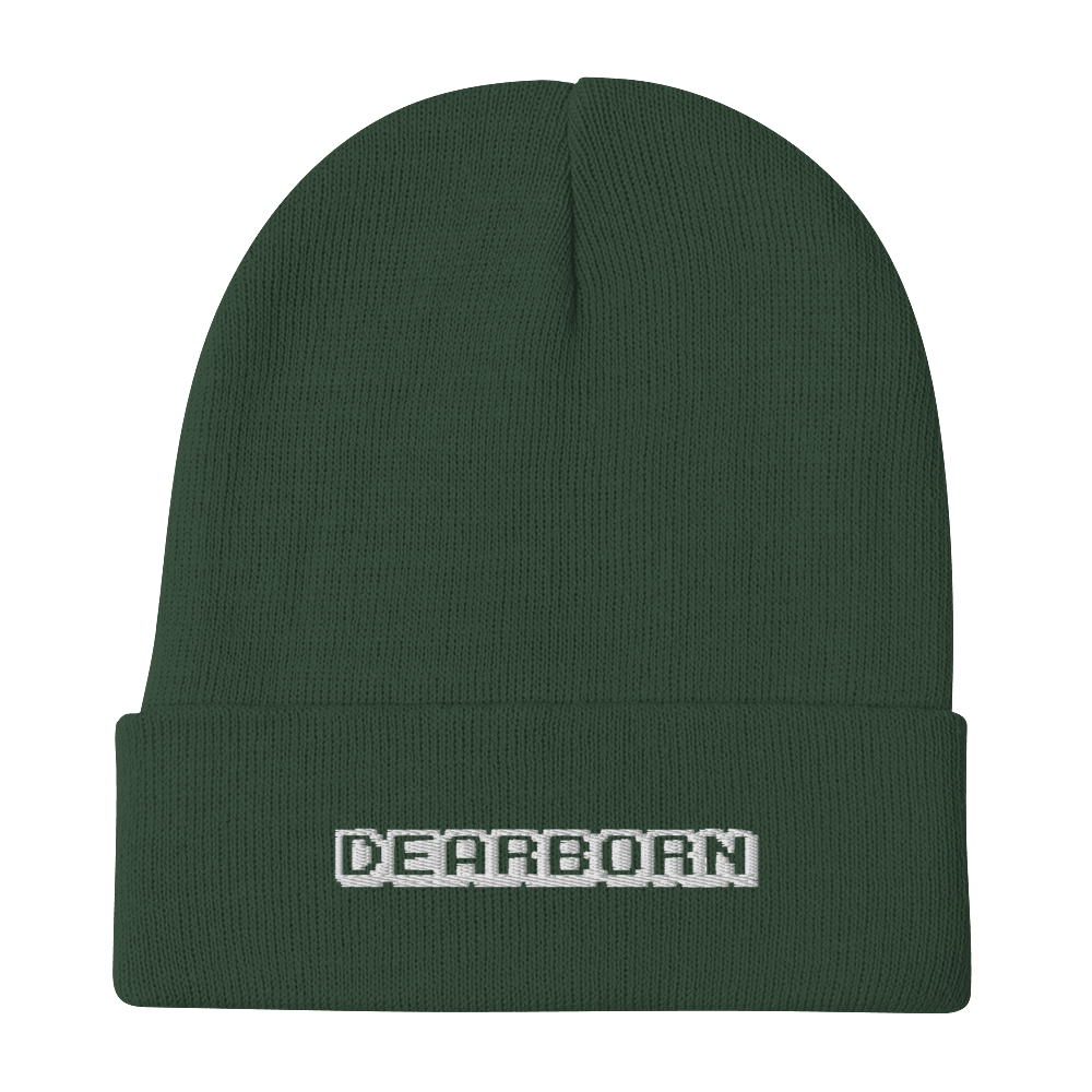 'Dearborn' Winter Beanie (Arcade Font) - Circumspice Michigan