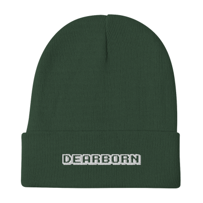 'Dearborn' Winter Beanie (Arcade Font) - Circumspice Michigan