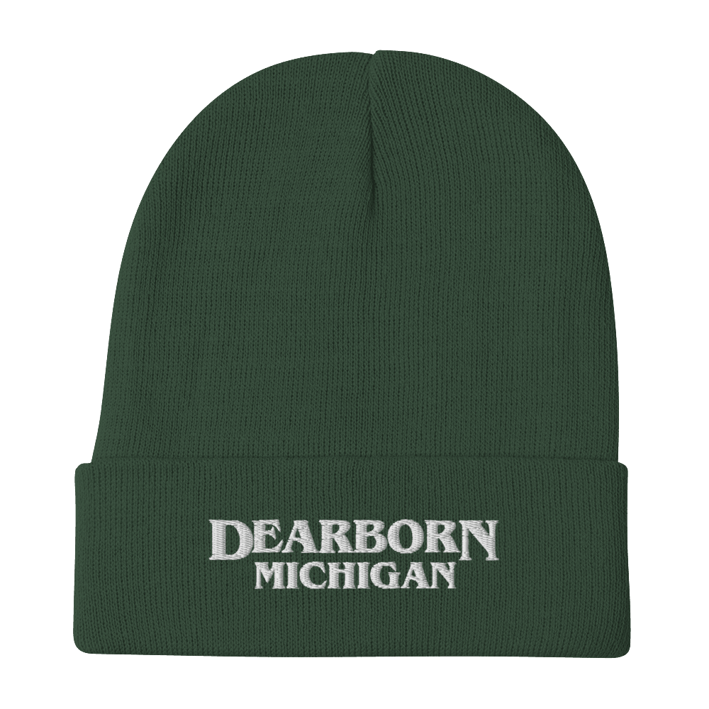 'Dearborn Michigan' Winter Beanie (1980's Streaming Drama Parody) - Circumspice Michigan