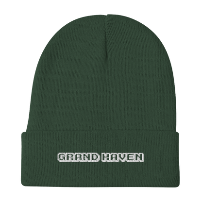 'Grand Haven' Winter Beanie (Arcade Font) - Circumspice Michigan