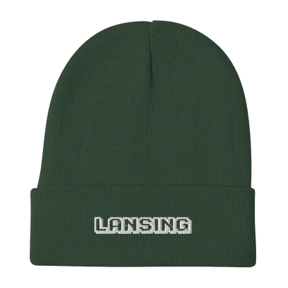 'Lansing' Winter Beanie (Arcade Font) - Circumspice Michigan