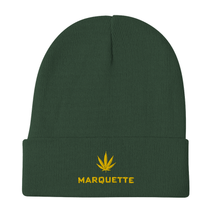 'Marquette' Winter Beanie (w/ Cannabis Leaf) - Circumspice Michigan