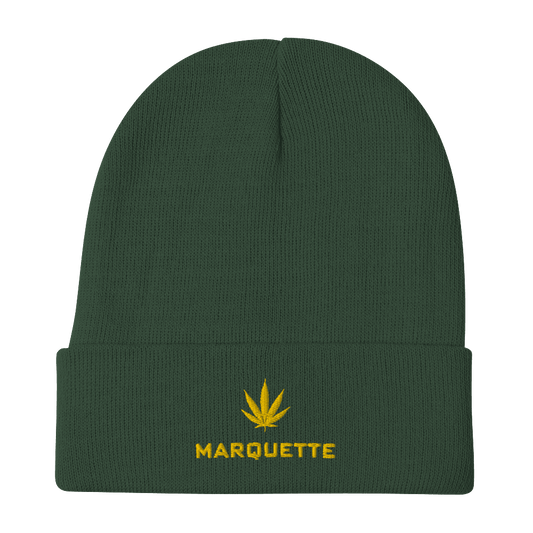 'Marquette' Winter Beanie (w/ Cannabis Leaf) - Circumspice Michigan