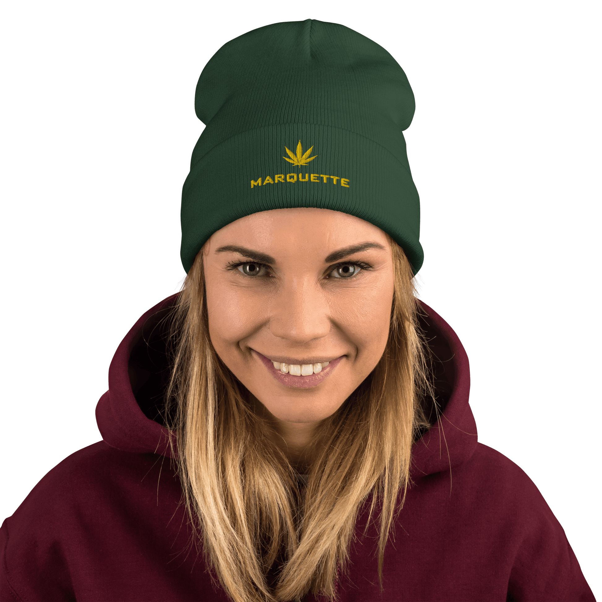 'Marquette' Winter Beanie (w/ Cannabis Leaf) - Circumspice Michigan