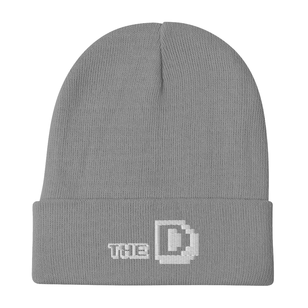 Detroit 'The D' Winter Beanie (Arcade Font) | White Embroidery - Circumspice Michigan