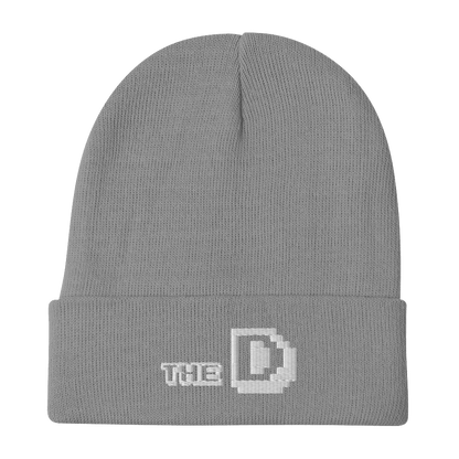 Detroit 'The D' Winter Beanie (Arcade Font) | White Embroidery - Circumspice Michigan