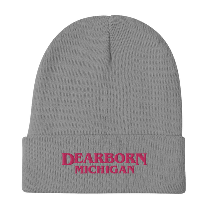 'Dearborn Michigan' Winter Beanie (1980's Streaming Drama Parody) - Circumspice Michigan