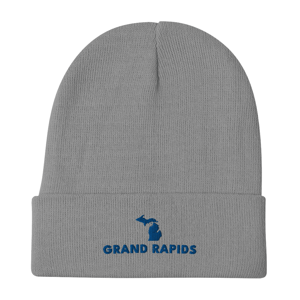 'Grand Rapids' Winter Beanie (w/ Michigan Outline) - Circumspice Michigan