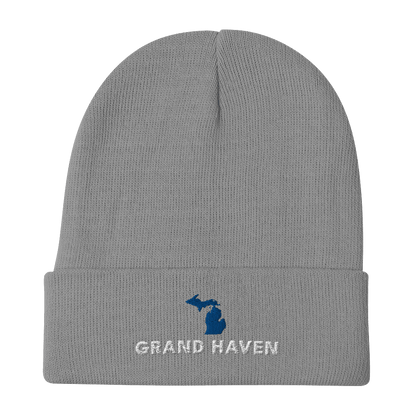 'Grand Haven' Winter Beanie (w/ Michigan Outline) - Circumspice Michigan