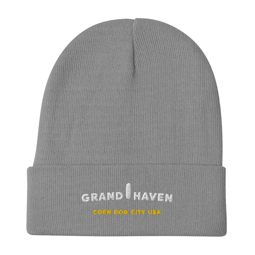 'Grand Haven Corn Dog City USA' Winter Beanie (w/ Corn Dog Outline) - Circumspice Michigan