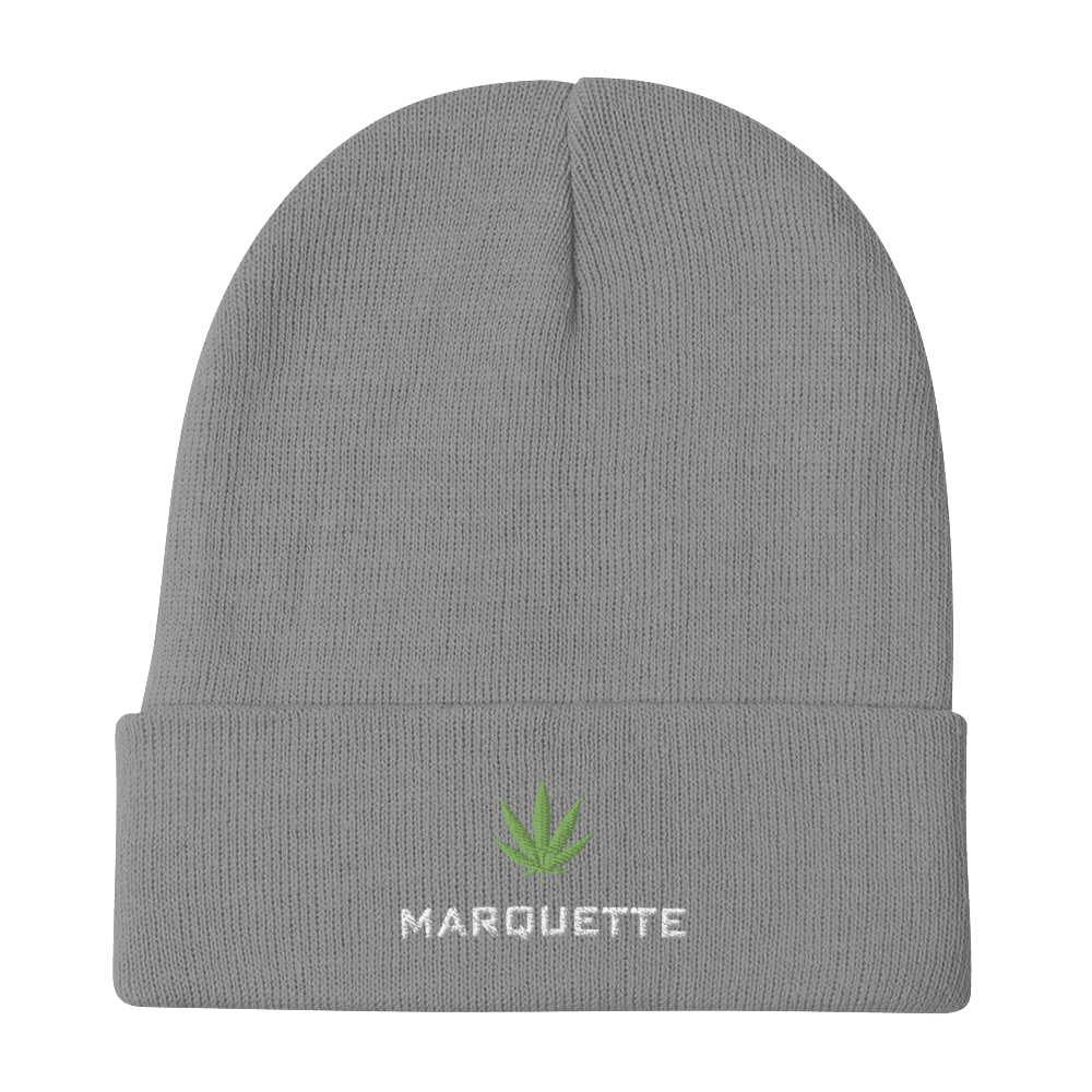 'Marquette' Winter Beanie (w/ Cannabis Leaf) - Circumspice Michigan