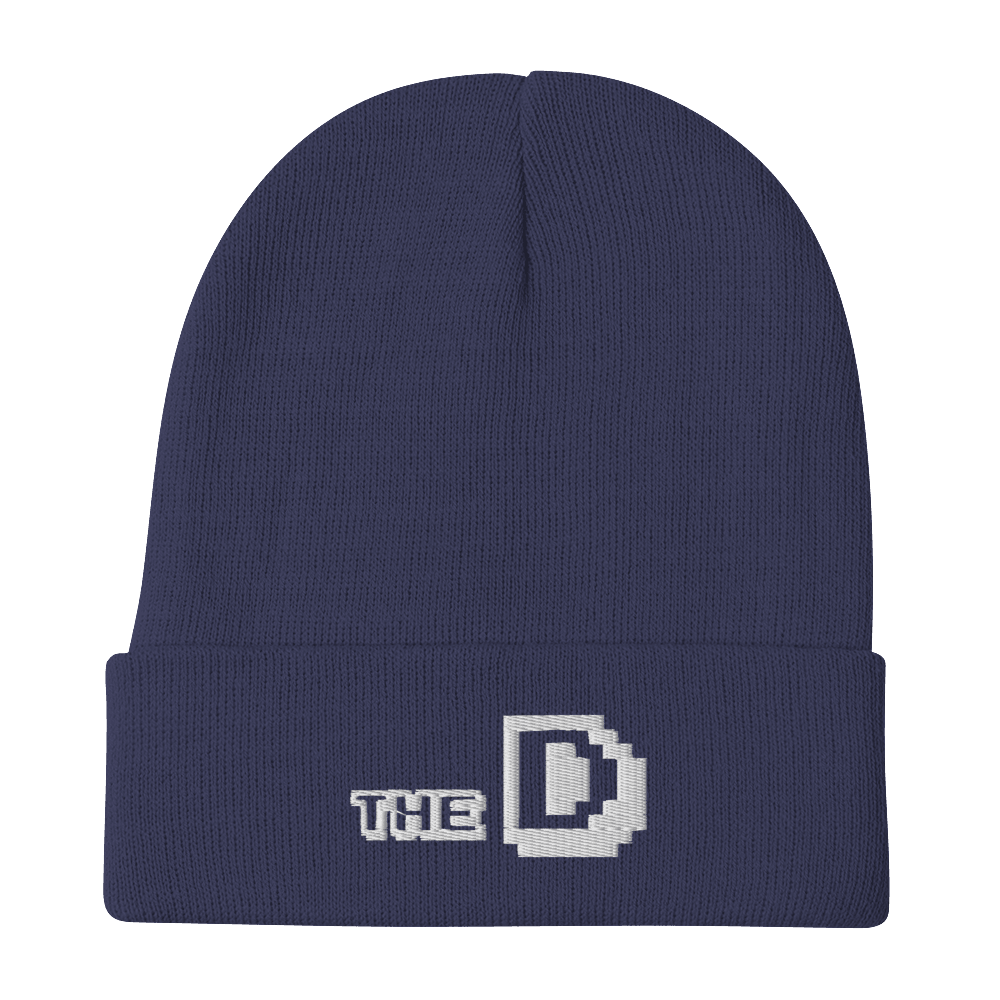 Detroit 'The D' Winter Beanie (Arcade Font) | White Embroidery - Circumspice Michigan