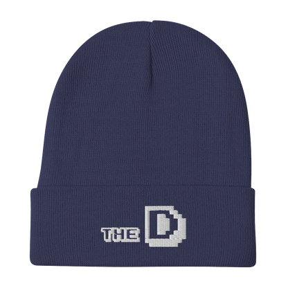 Detroit 'The D' Winter Beanie (Arcade Font) | White Embroidery - Circumspice Michigan