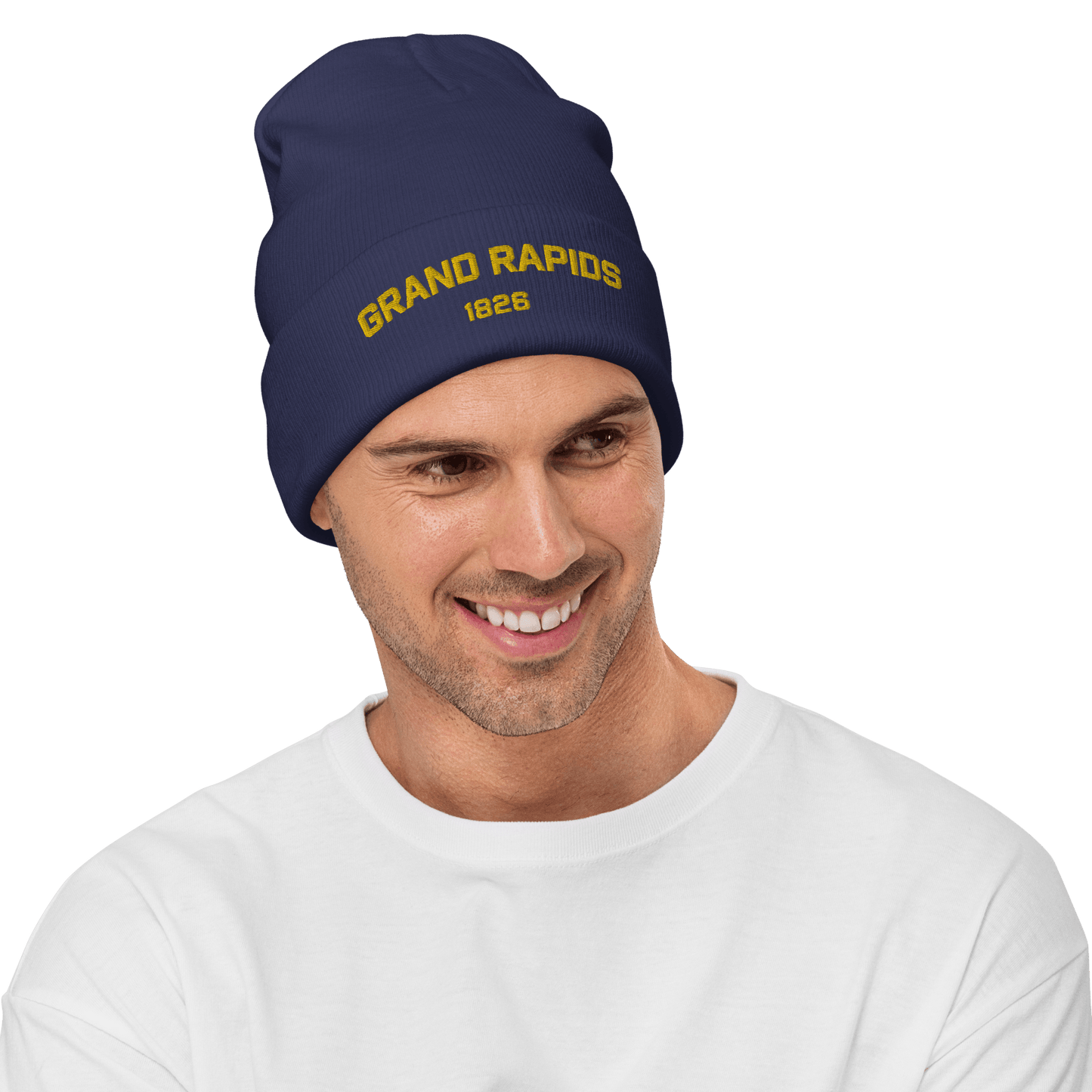 'Grand Rapids 1826' Winter Beanie | Gold Embroidery - Circumspice Michigan