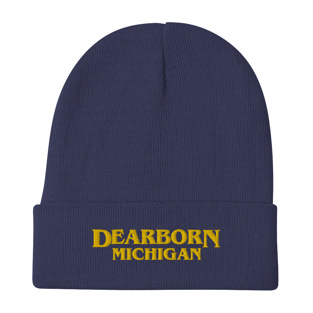 'Dearborn Michigan' Winter Beanie (1980's Streaming Drama Parody) - Circumspice Michigan