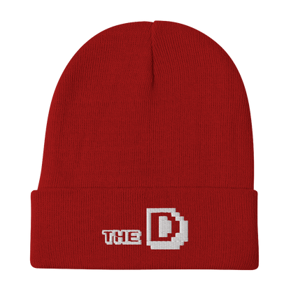 Detroit 'The D' Winter Beanie (Arcade Font) | White Embroidery - Circumspice Michigan