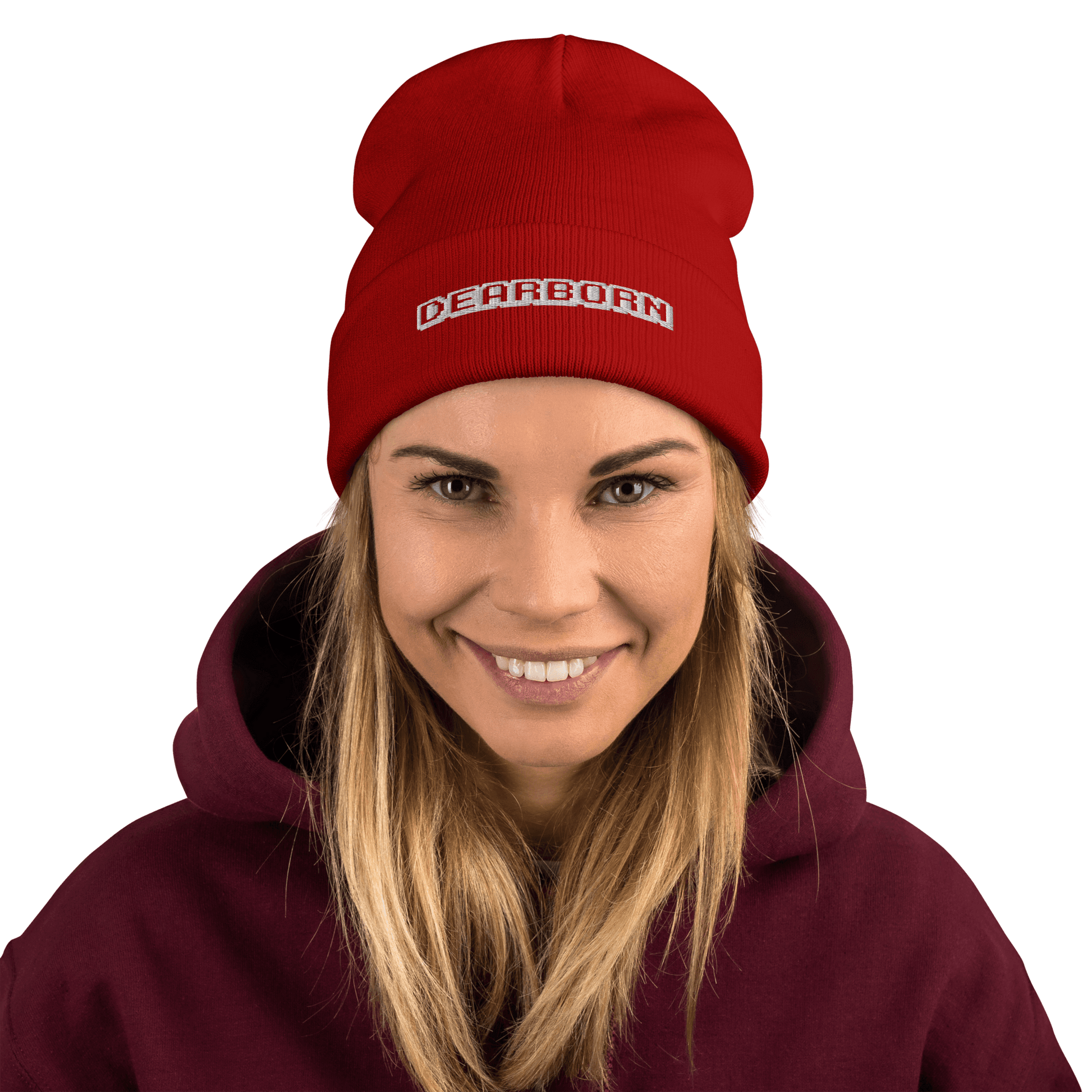 'Dearborn' Winter Beanie (Arcade Font) - Circumspice Michigan