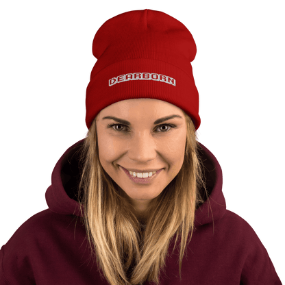 'Dearborn' Winter Beanie (Arcade Font) - Circumspice Michigan