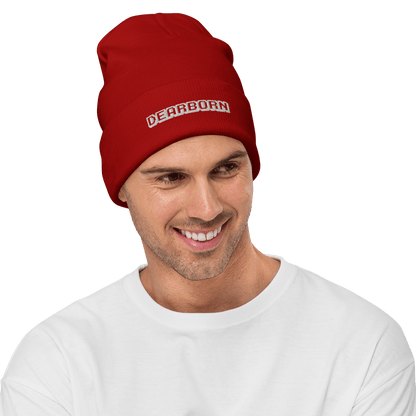 'Dearborn' Winter Beanie (Arcade Font) - Circumspice Michigan