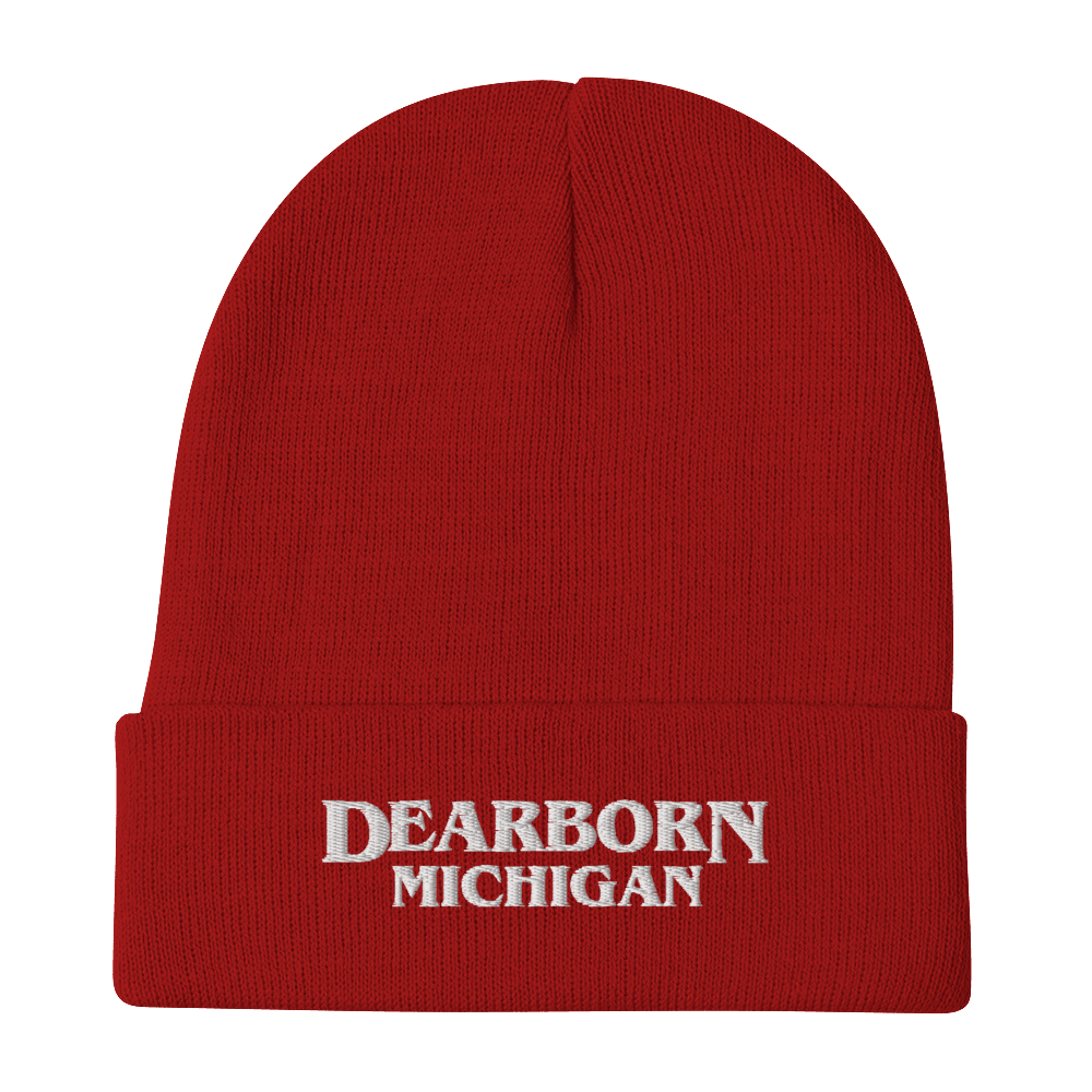 'Dearborn Michigan' Winter Beanie (1980's Streaming Drama Parody) - Circumspice Michigan