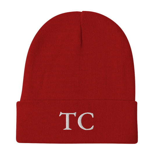 Traverse City 'TC' Winter Beanie (French Serif Font) - Circumspice Michigan