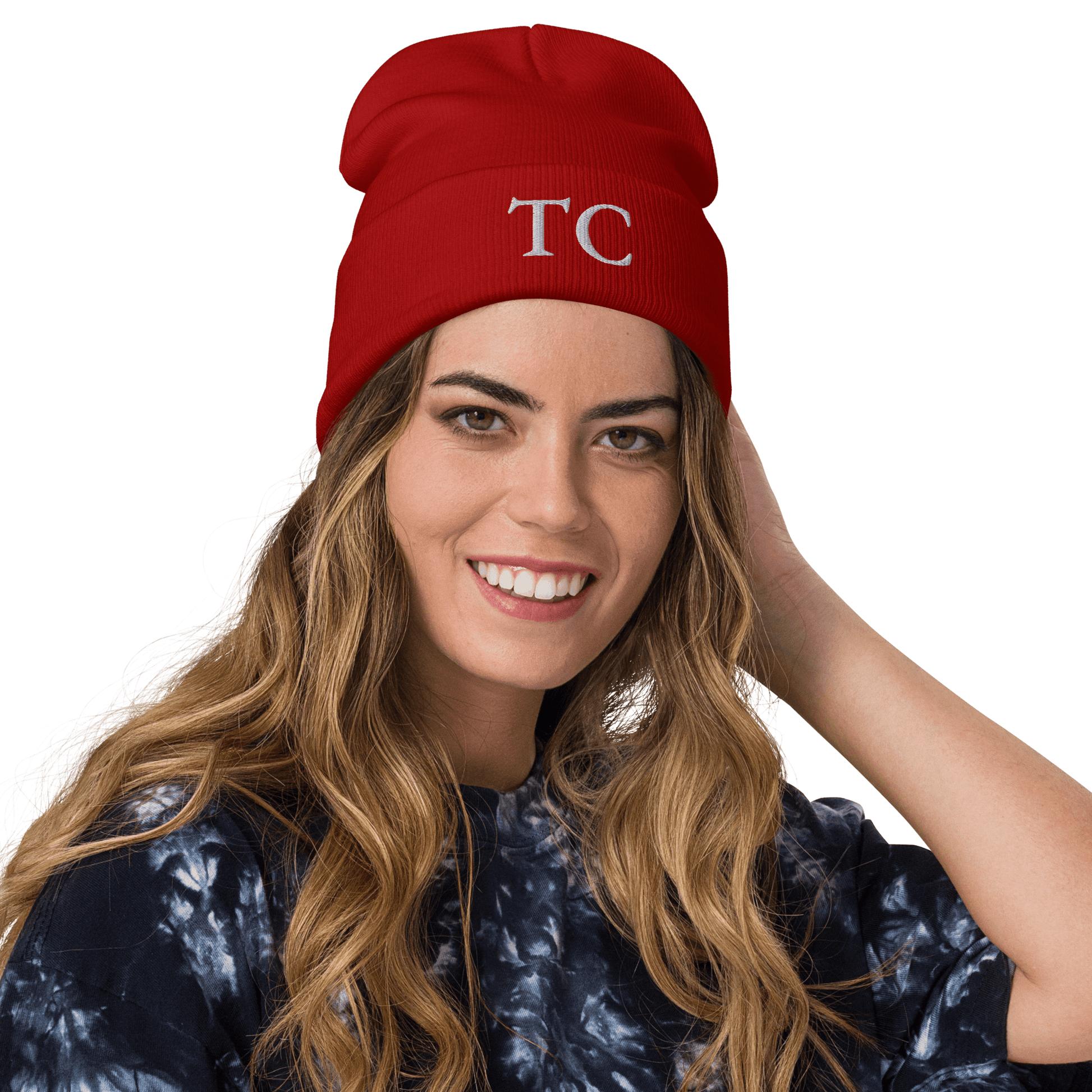 Traverse City 'TC' Winter Beanie (French Serif Font) - Circumspice Michigan