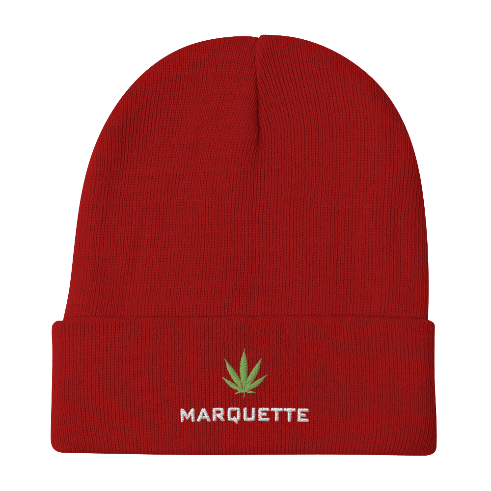 'Marquette' Winter Beanie (w/ Cannabis Leaf) - Circumspice Michigan