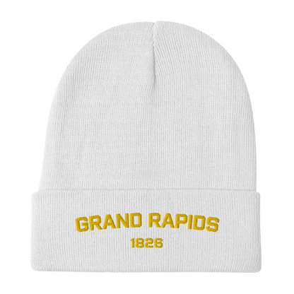 'Grand Rapids 1826' Winter Beanie | Gold Embroidery - Circumspice Michigan