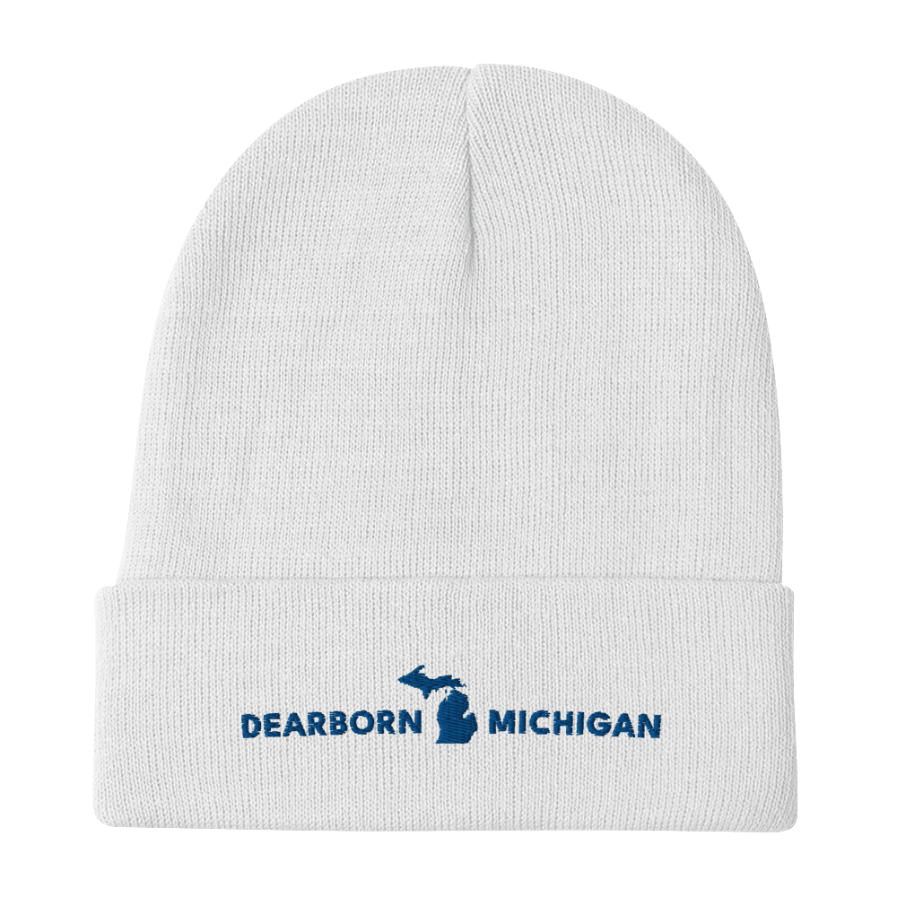 'Dearborn Michigan' Winter Beanie (w/Michigan Outline) - Circumspice Michigan