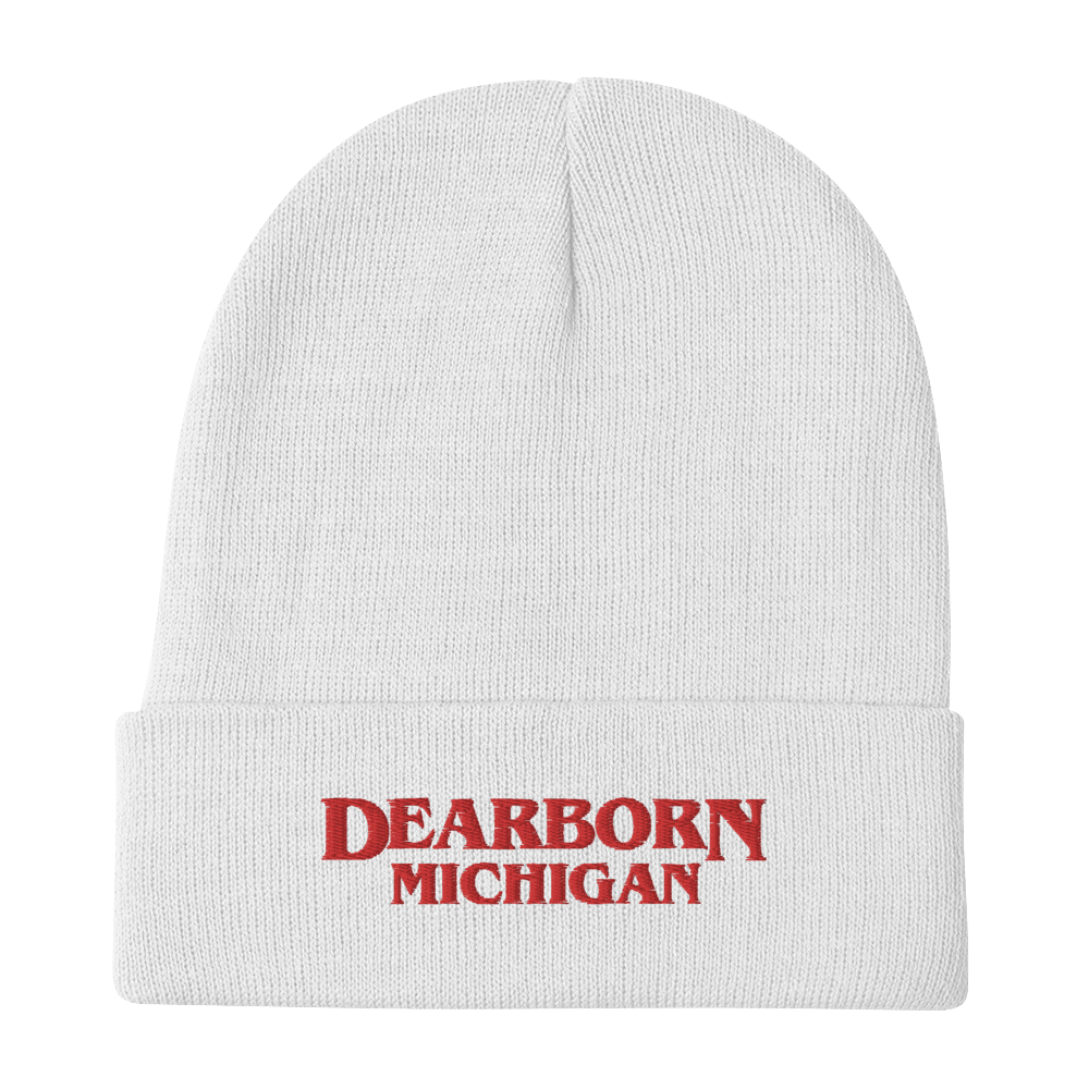 'Dearborn Michigan' Winter Beanie (1980's Streaming Drama Parody) - Circumspice Michigan