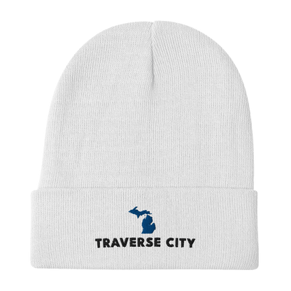 'Traverse City' Winter Beanie (w/ Michigan Outline) - Circumspice Michigan