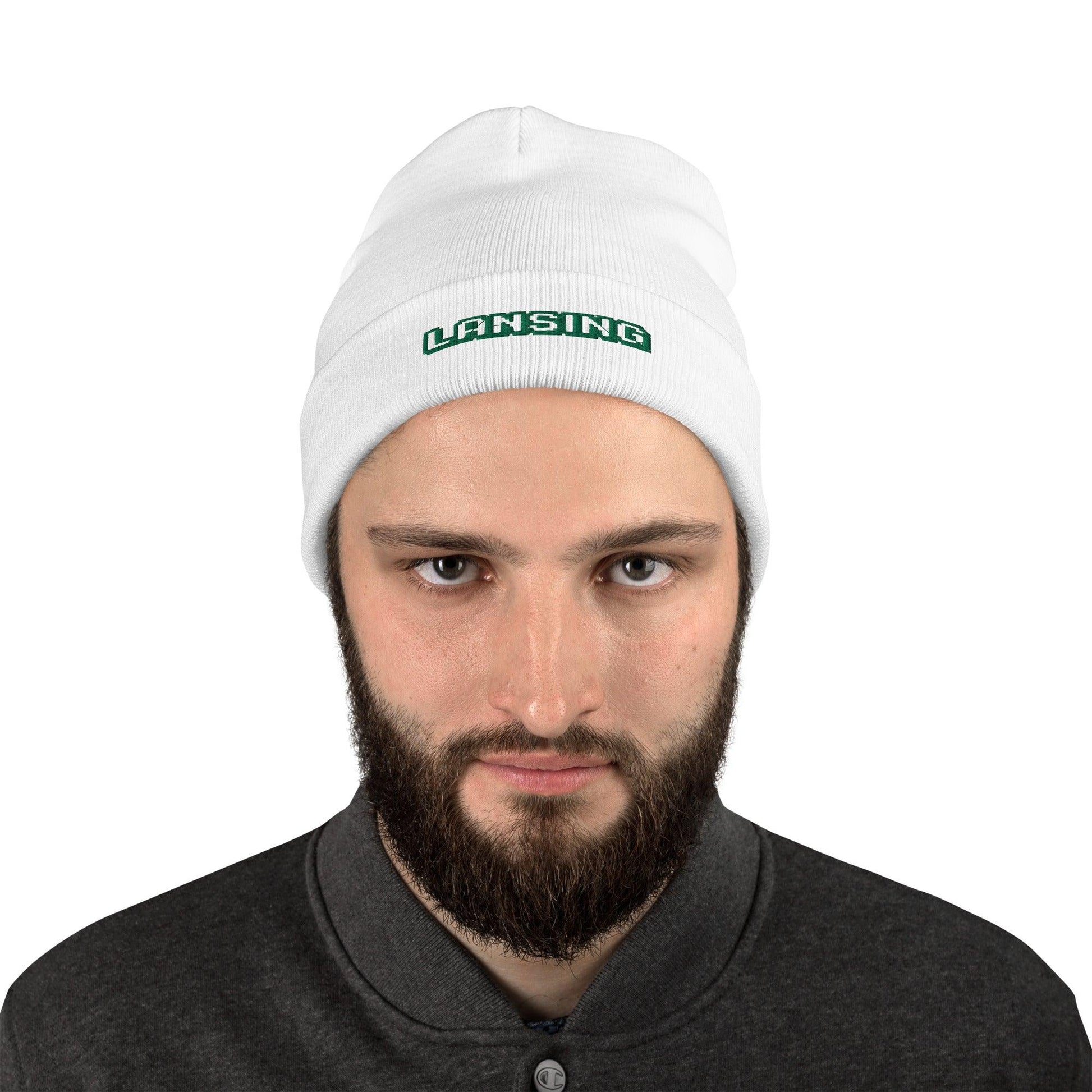 'Lansing' Winter Beanie (Arcade Font) - Circumspice Michigan