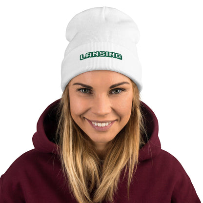 'Lansing' Winter Beanie (Arcade Font) - Circumspice Michigan