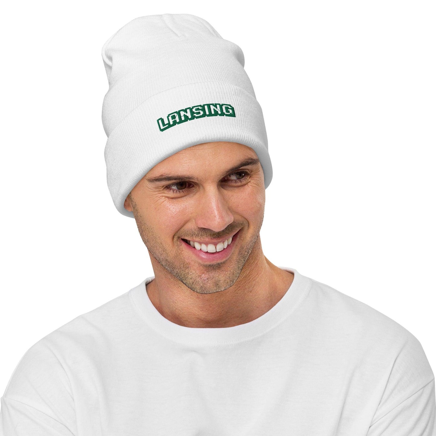 'Lansing' Winter Beanie (Arcade Font) - Circumspice Michigan