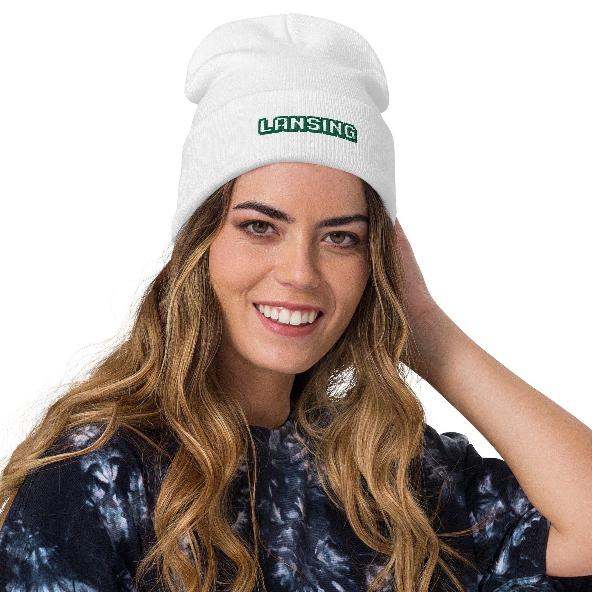 'Lansing' Winter Beanie (Arcade Font) - Circumspice Michigan