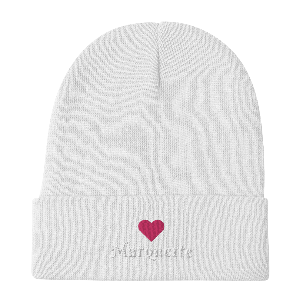 'Marquette' Winter Beanie (w/ Heart Outline) - Circumspice Michigan