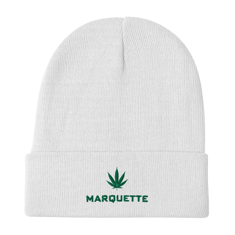 'Marquette' Winter Beanie (w/ Cannabis Leaf) - Circumspice Michigan