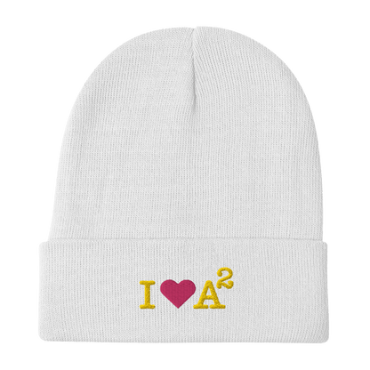 Ann Arbor 'I ❤️ A²' Winter Beanie | Gold Embroidery - Circumspice Michigan