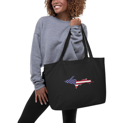 Michigan Upper Peninsula Large Tote Bag (w/ UP USA Flag Outline)